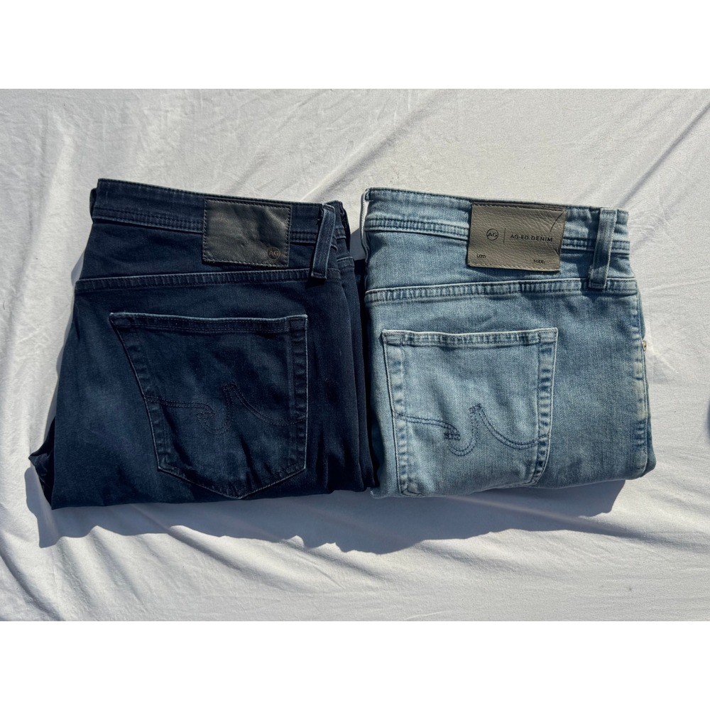 AG Adriano Goldschmied Everett Slim Straight Jeans Mens Dark Indigo Denim 360